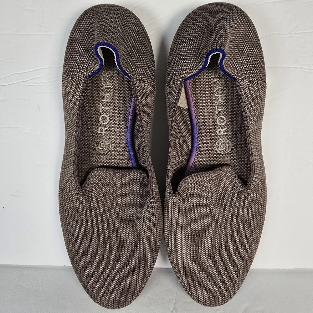 Rothy's Women's Brown Knit Flats with Purple Accent